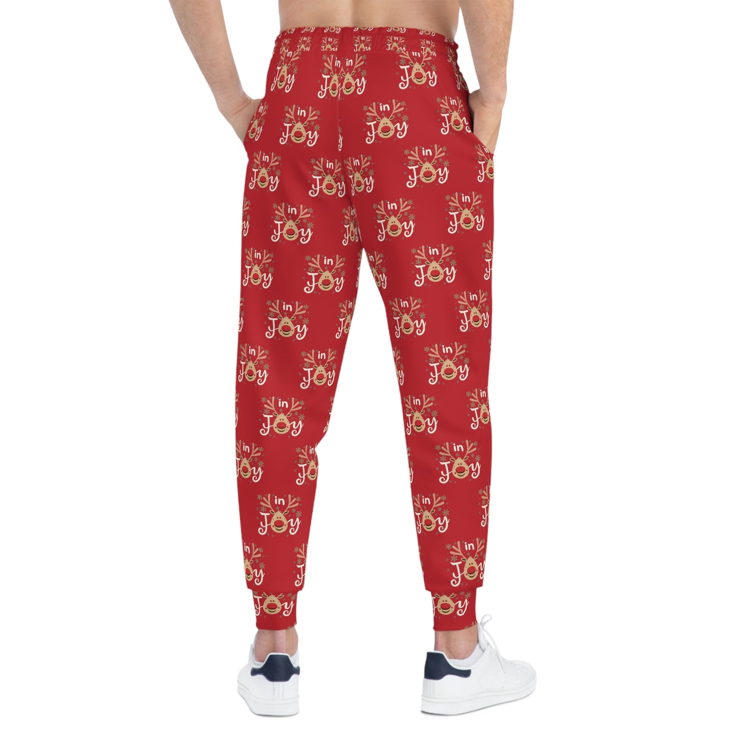 In Joy E Reindeer Athletic Joggers (AOP)