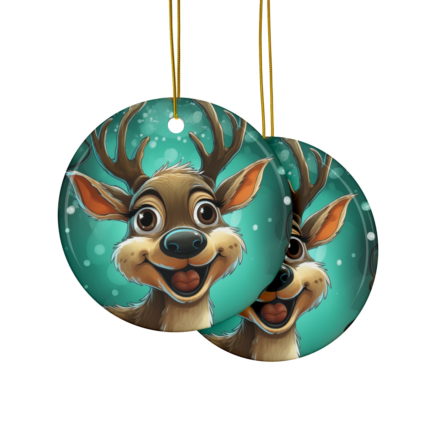 Reindeer A Ceramic Ornaments (1pc, 3pcs, 5pcs, 10pcs)