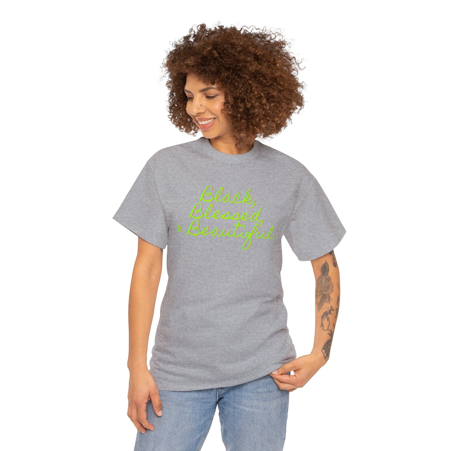 Black Blessed and Beautiful 1 Unisex Heavy Cotton Tee