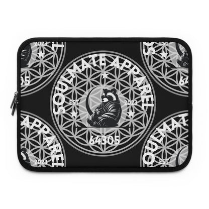 Soulmate Apparel Tanuki White Text Black Laptop Sleeve