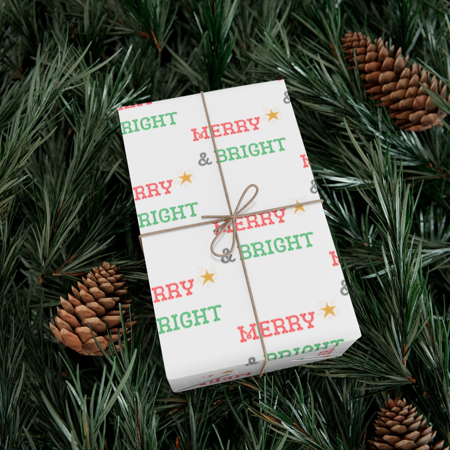 Merry & Bright Star Gift Wrap