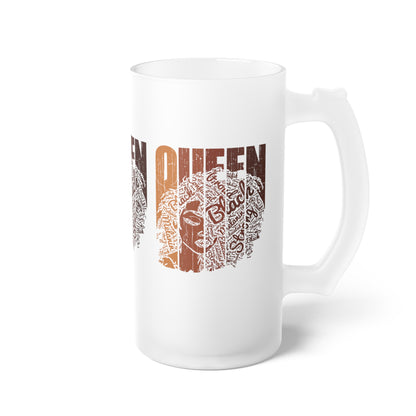 Queen Frosted Glass Beer Mug