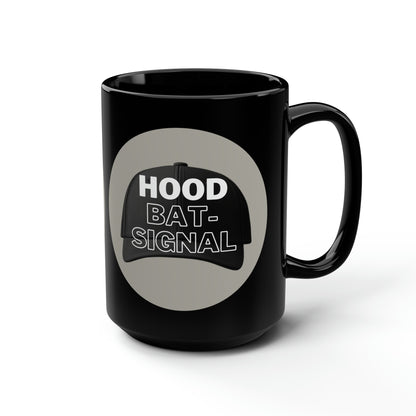 Riverside Rumble Like A Mug Hood Bat Signal Simple Black Mug, 15oz