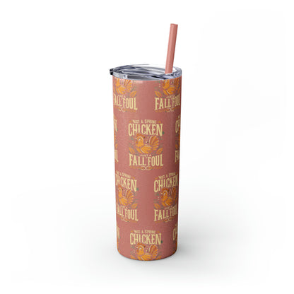 Vaso flaco Fall Foul con pajita, 20 oz