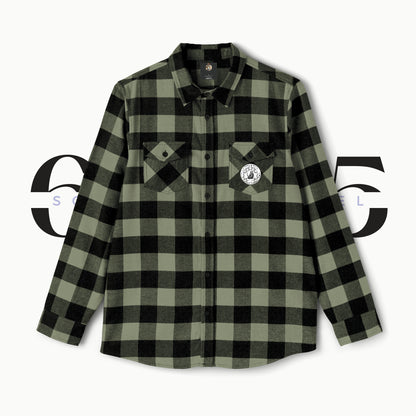 Soulmate Apparel Tanuki White Text Multicolored Unisex Flannel Shirt