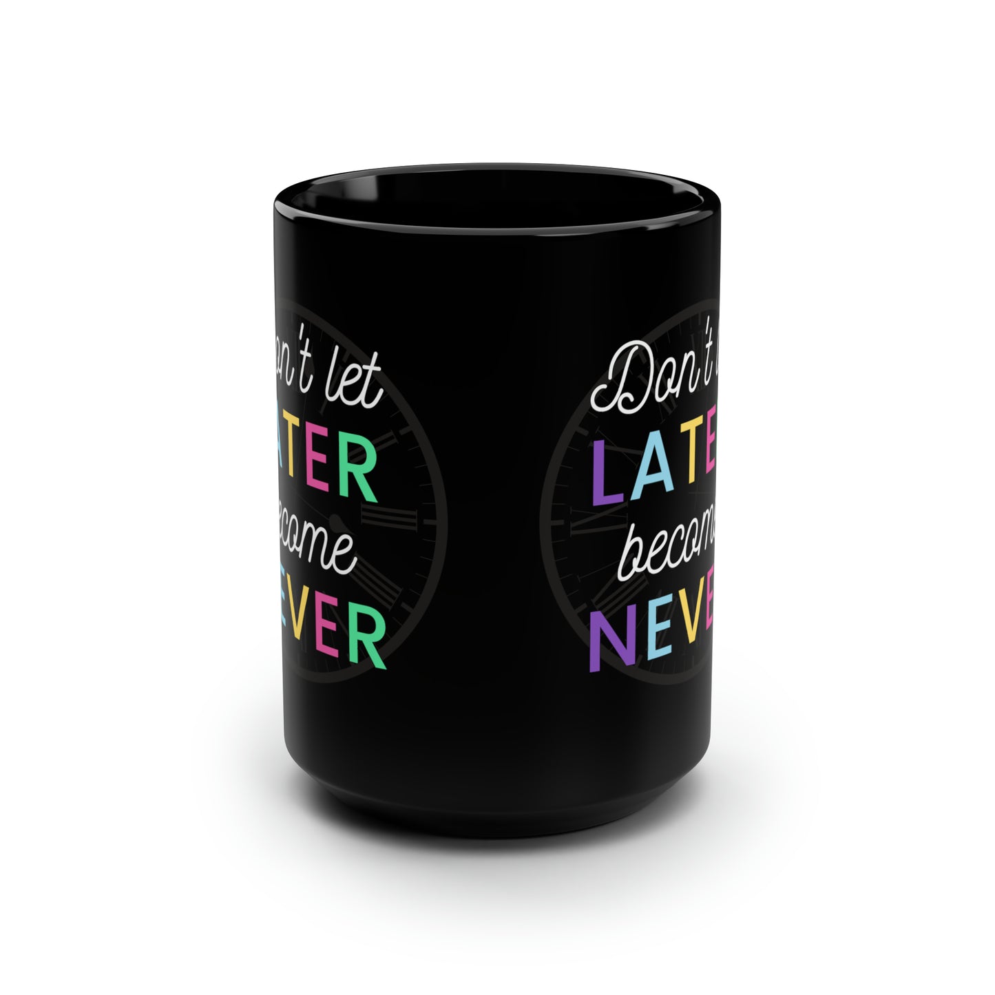 Later BC Never Simple Black Mug, 15oz