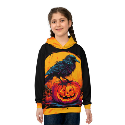 Sudadera con capucha para niños Fall Pumpkin Bird B (AOP)