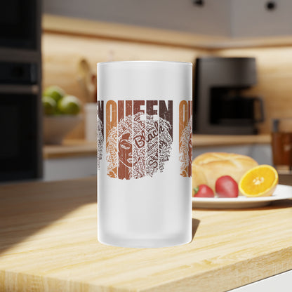 Queen Frosted Glass Beer Mug