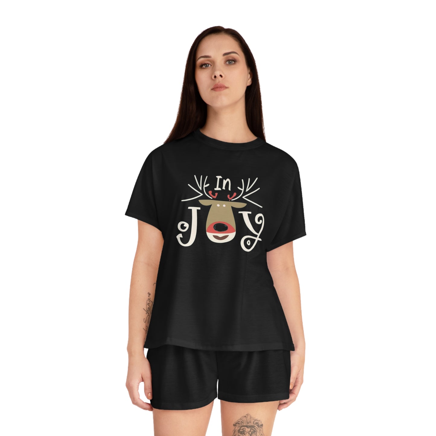 In Joy A Reindeer Women's Short Pajama Set