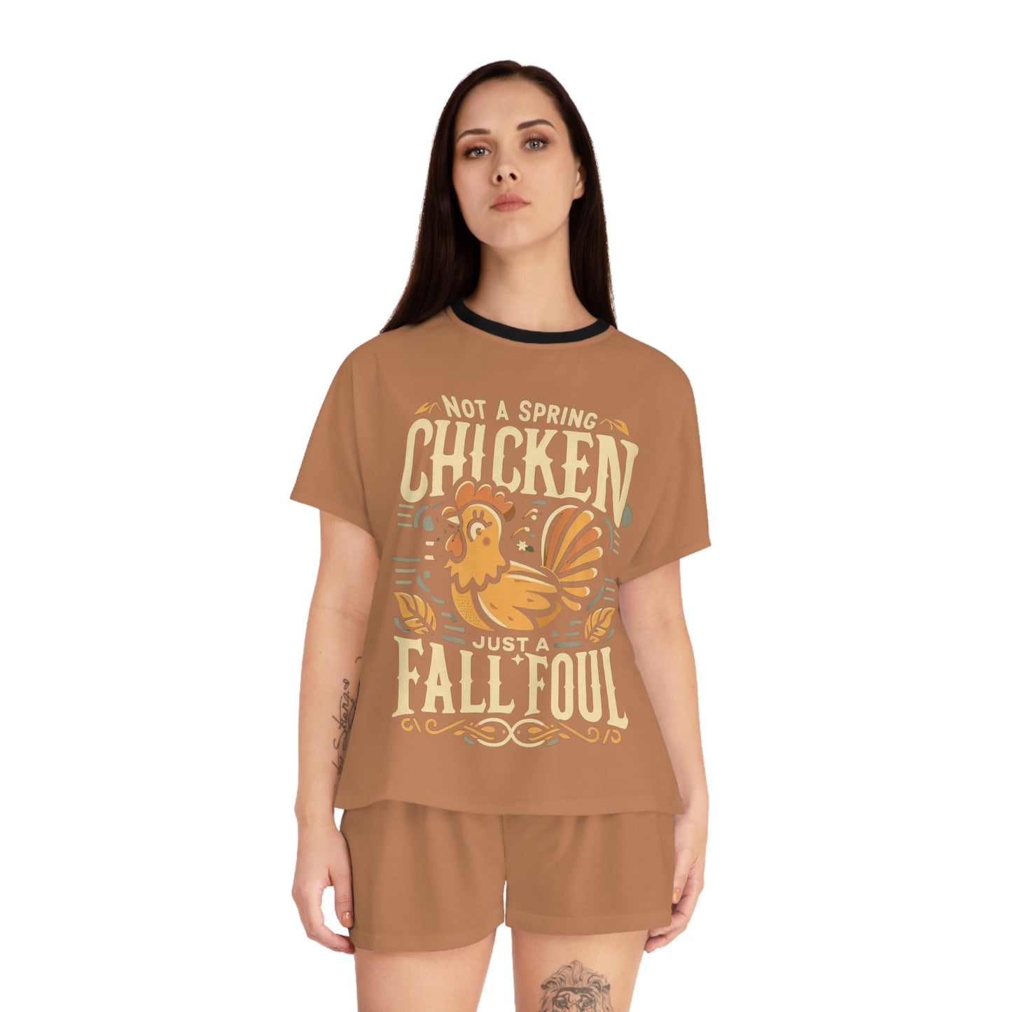 Fall Foul A Dusty Brown Women's Short Pajama Set