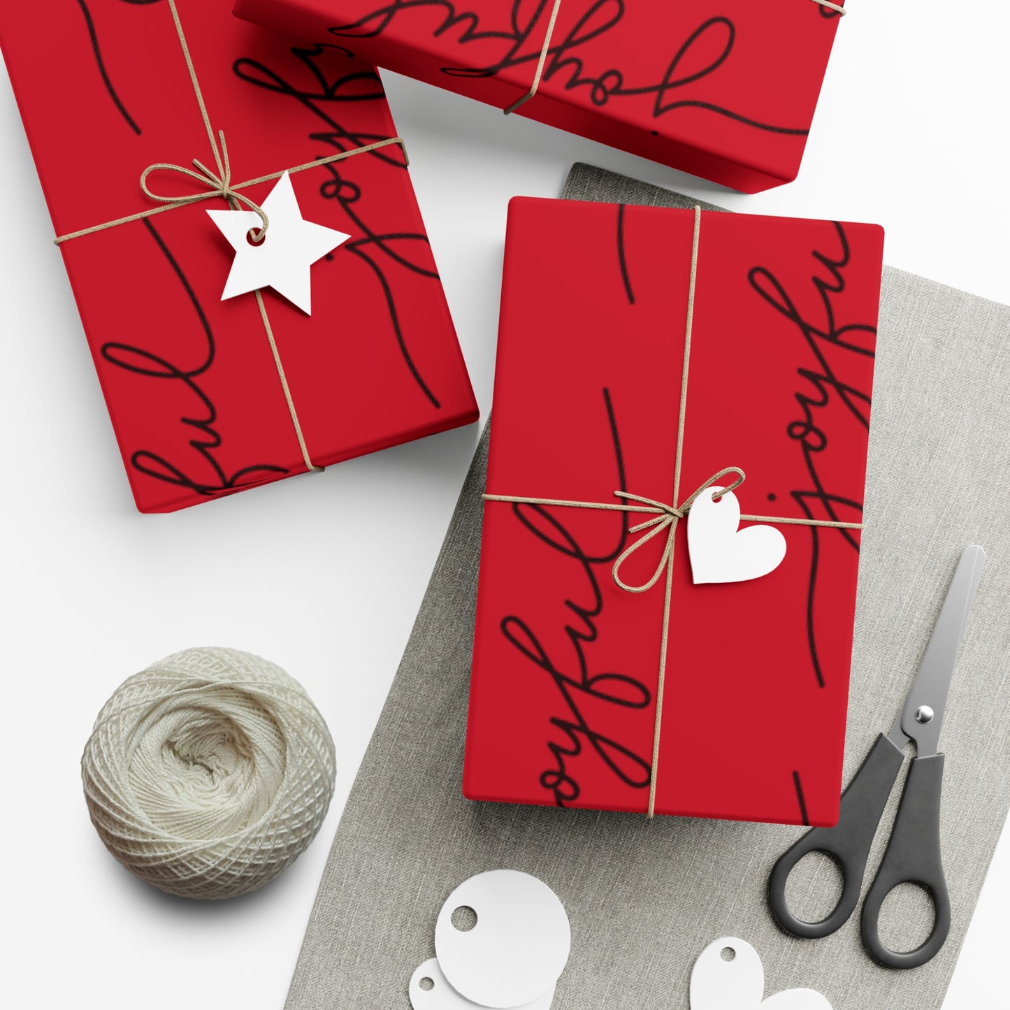 Joyful Red Gift Wrap