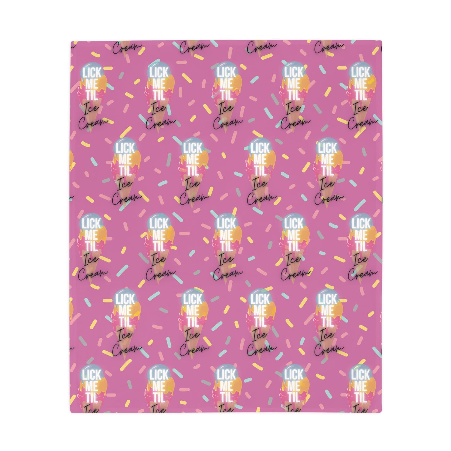 Ice Cream B Plush Fleece Blanket