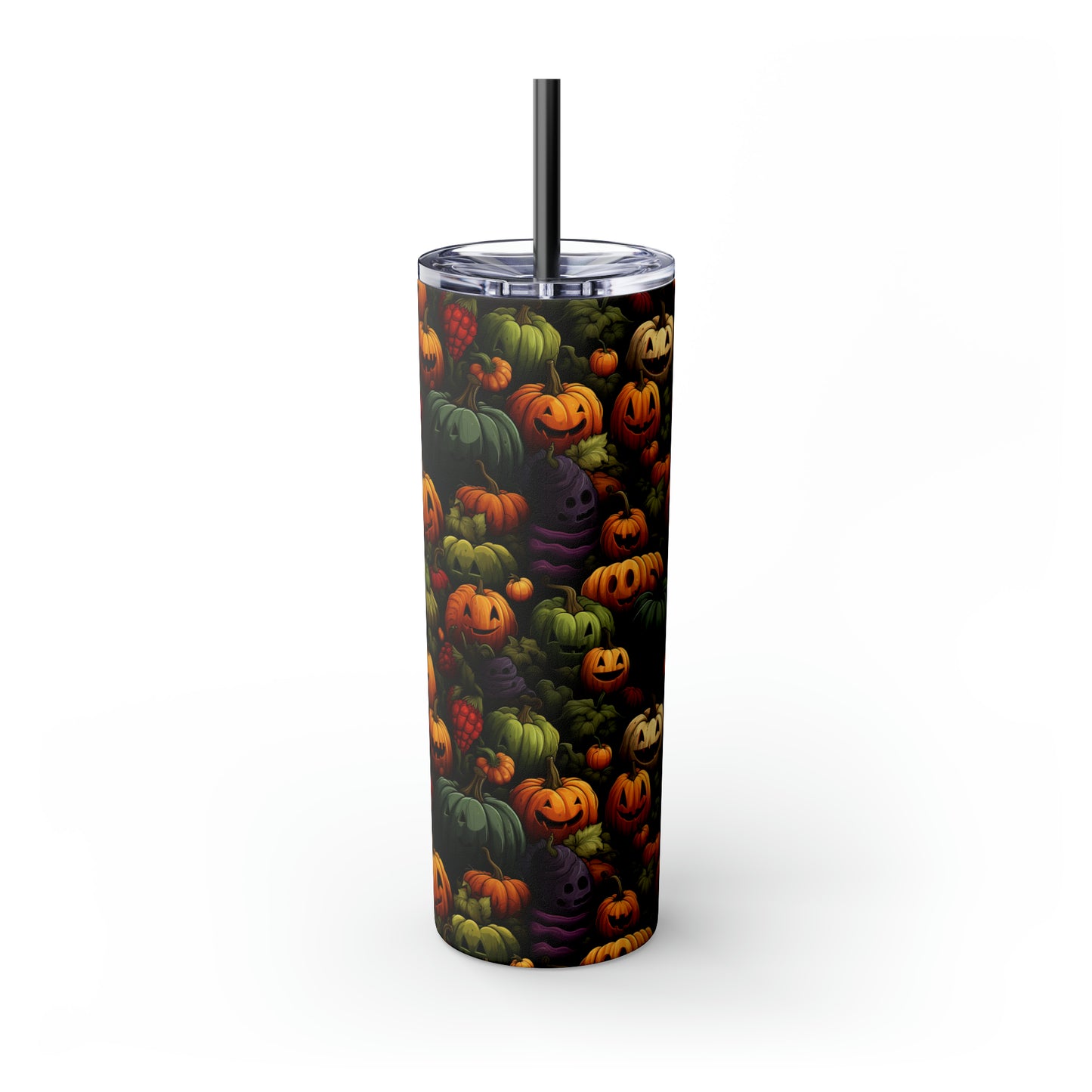 Pumpkins D Skinny Tumbler with Straw, 20oz