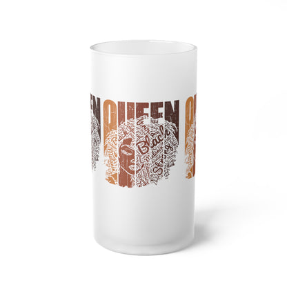 Queen Frosted Glass Beer Mug