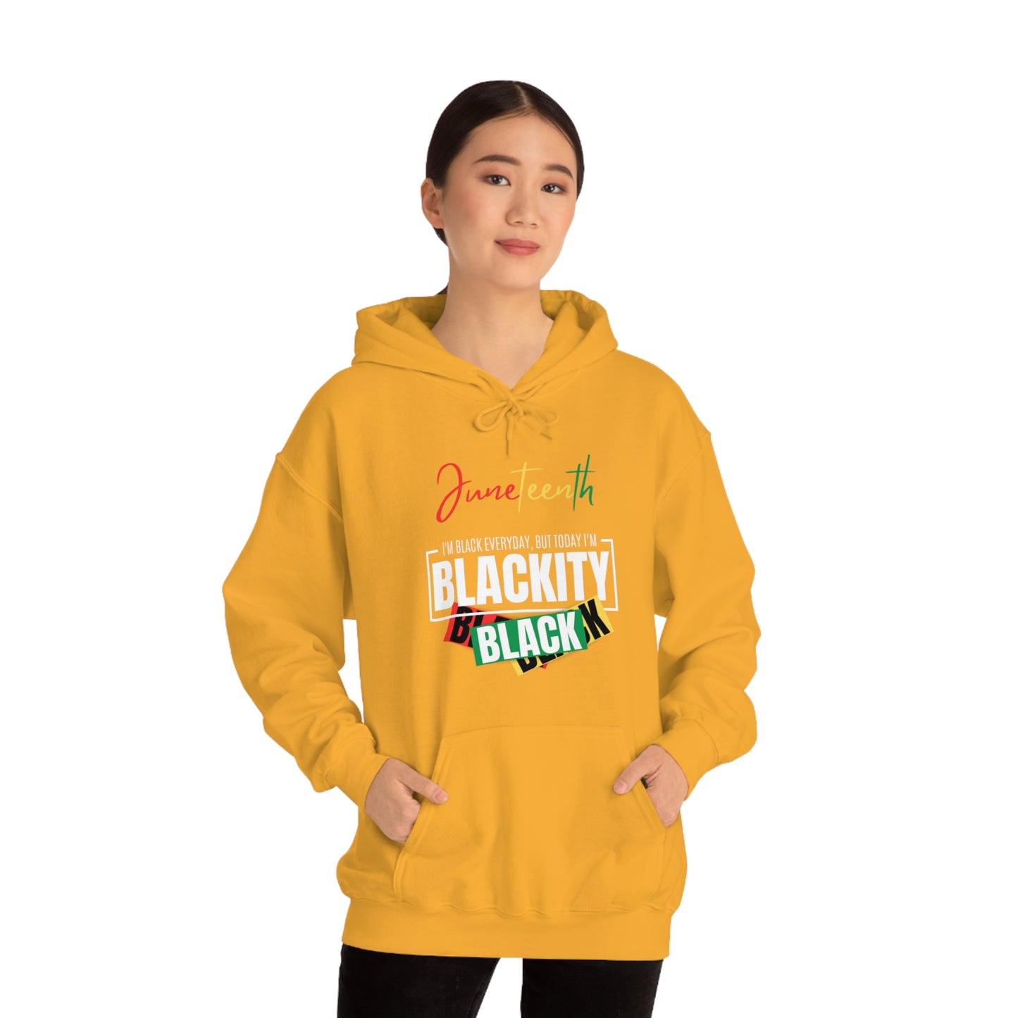 Juneteenth Blackity Sudadera con capucha unisex Heavy Blend™ negra