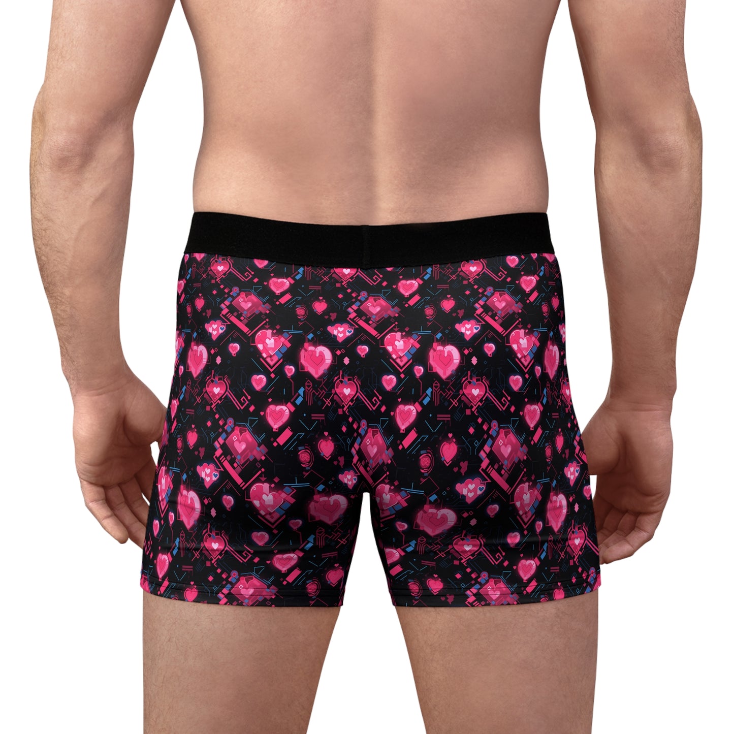 Pink Heart Men's Boxer Briefs (AOP)