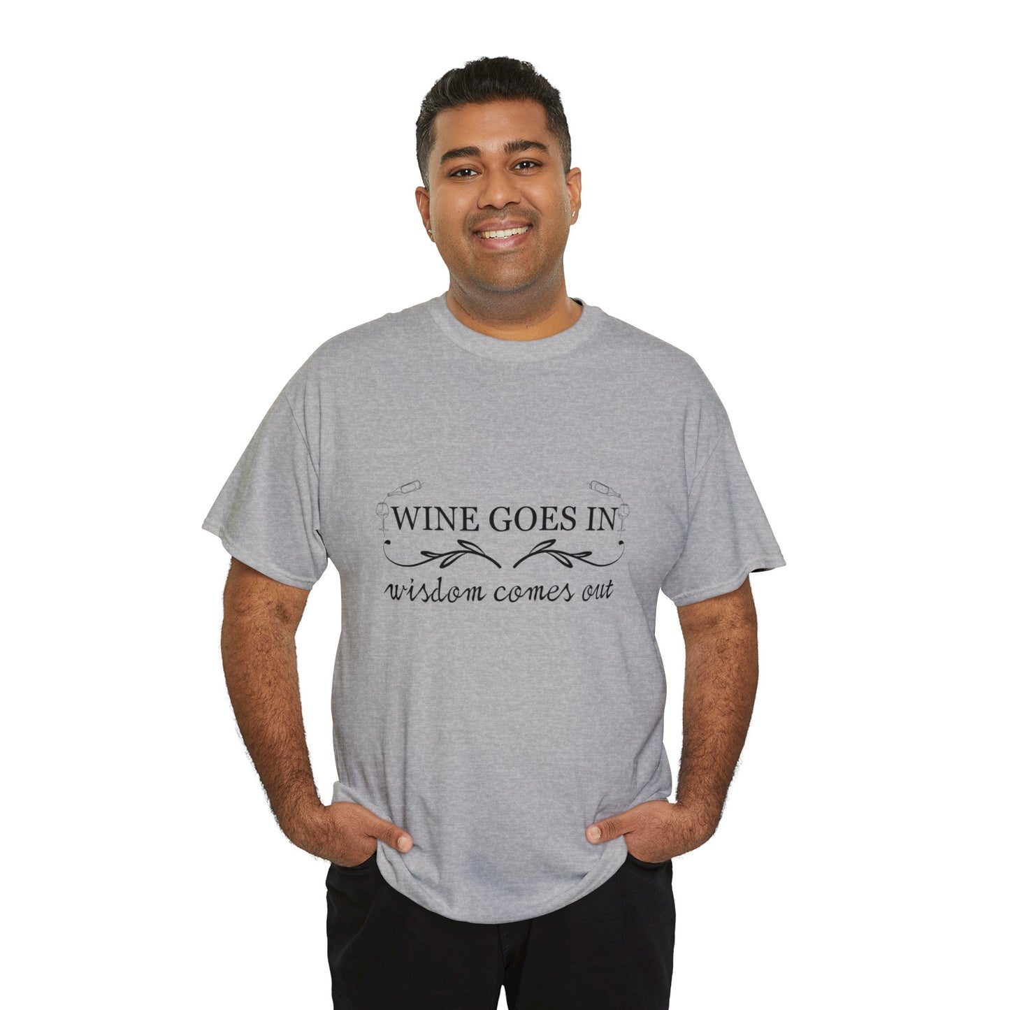 Wine Goes In... Unisex Heavy Cotton Tee