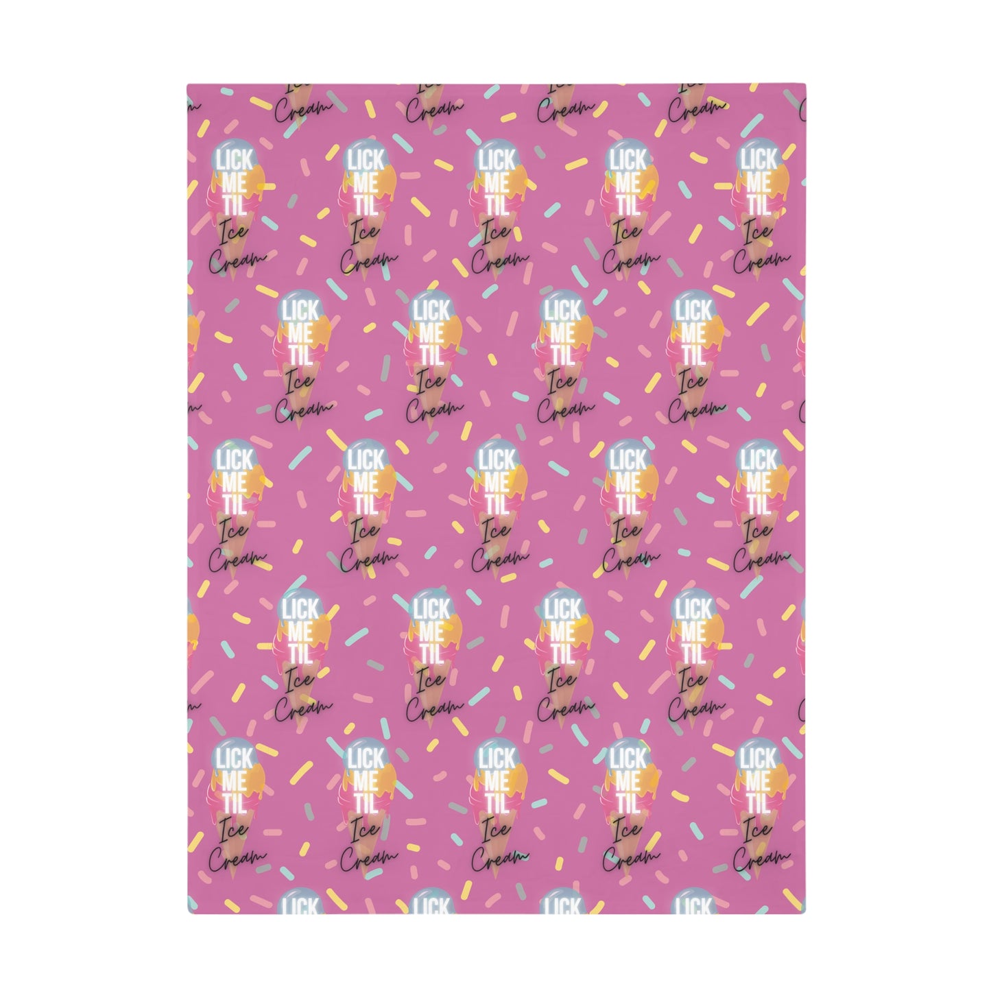 Ice Cream B Plush Fleece Blanket