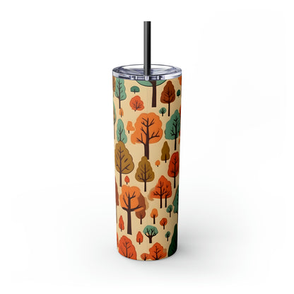 Fall Trees C Skinny Tumbler with Straw, 20oz