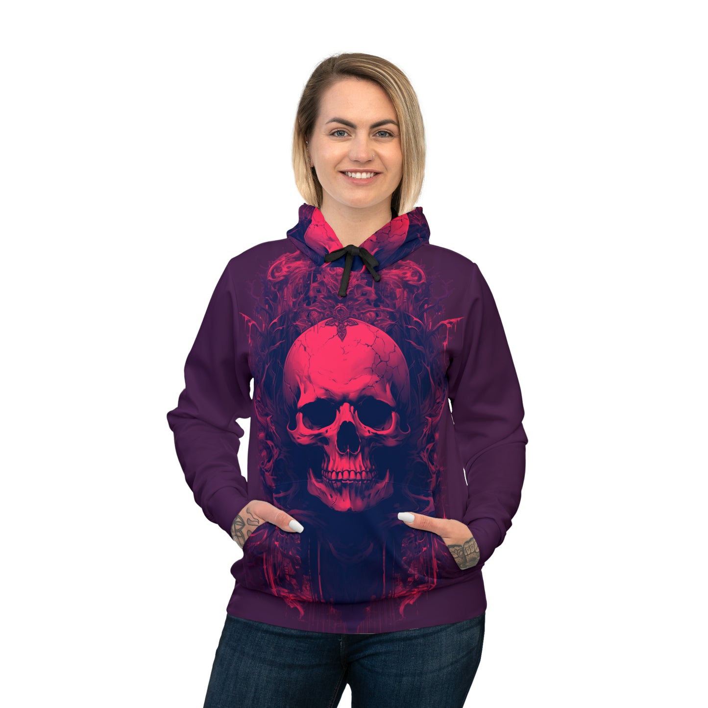 Sudadera con capucha deportiva Halloween F (AOP)