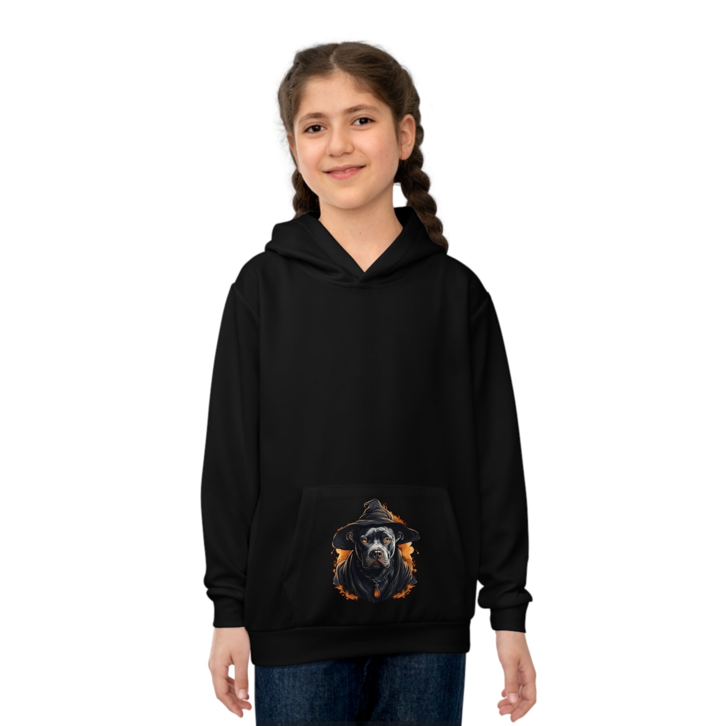 Happy Howl-oween Pitbull Children's Hoodie (AOP)