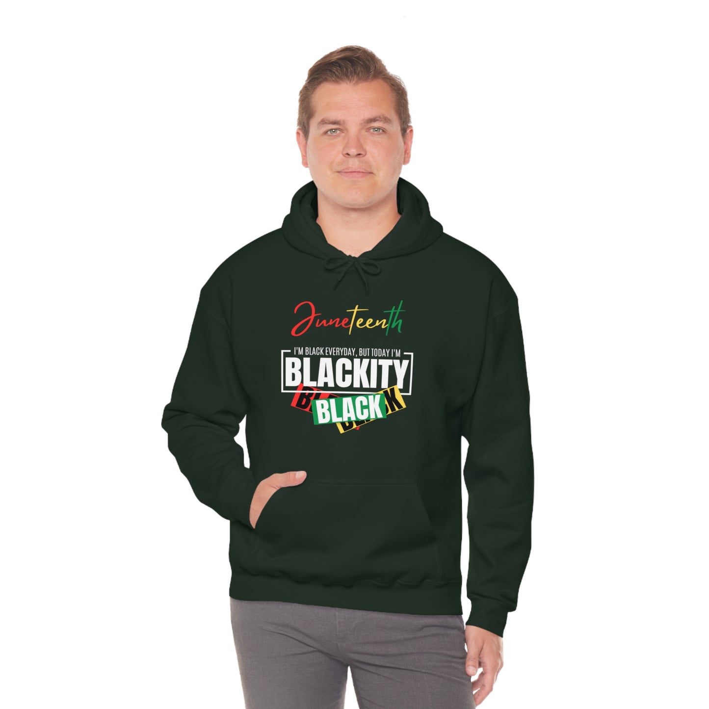 Juneteenth Blackity Sudadera con capucha unisex Heavy Blend™ negra