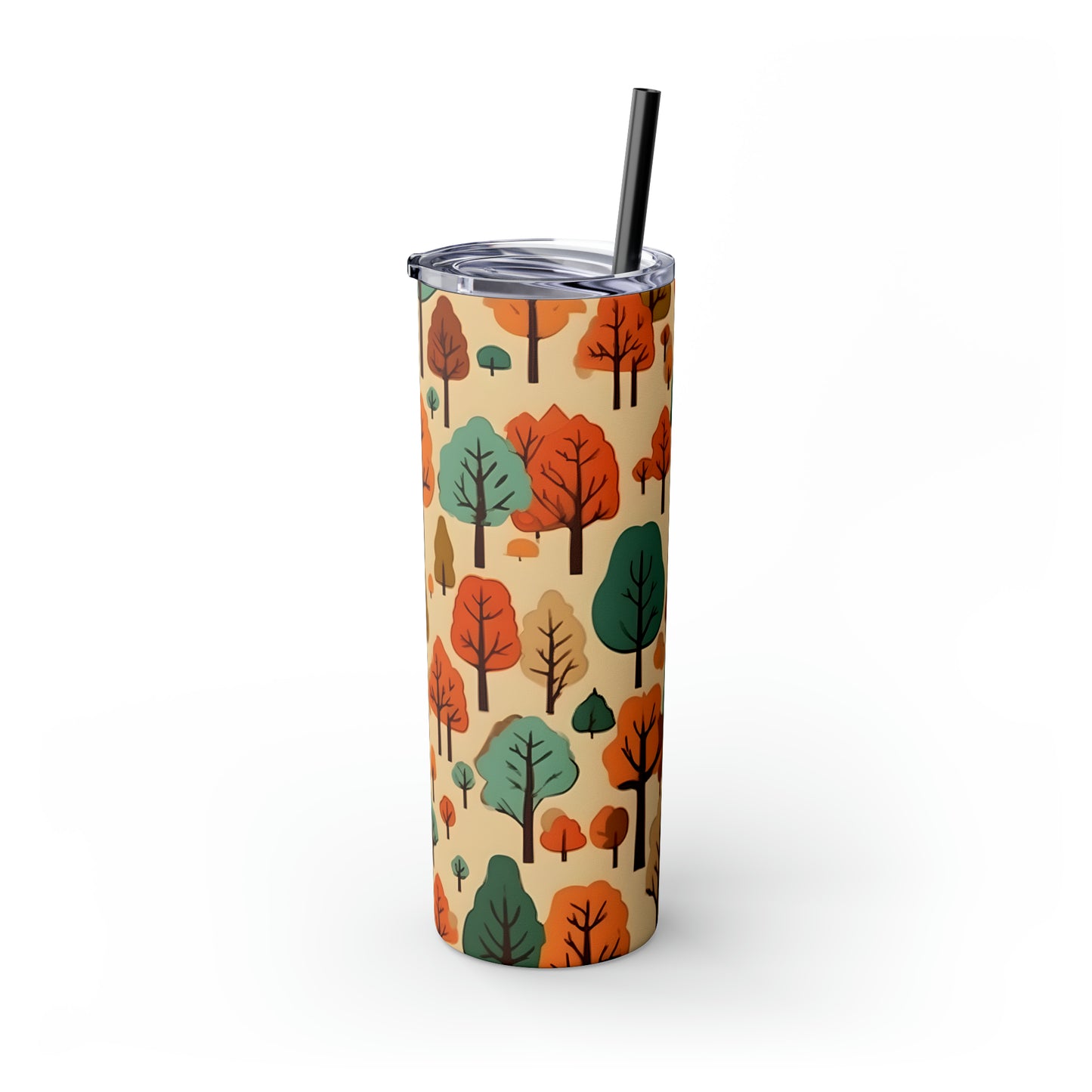 Fall Trees C Skinny Tumbler with Straw, 20oz