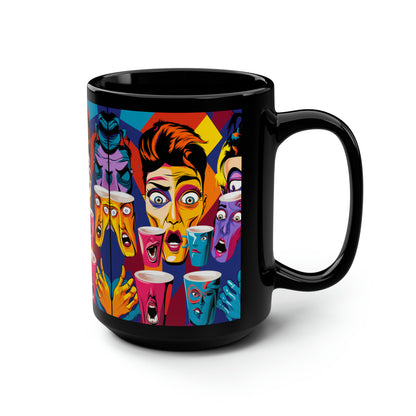 Coffeeee Una taza negra simple, 15 oz