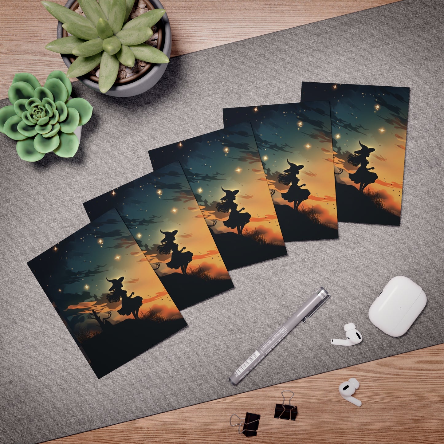 Silly Witch B Multi-Design Greeting Cards (5-Pack)