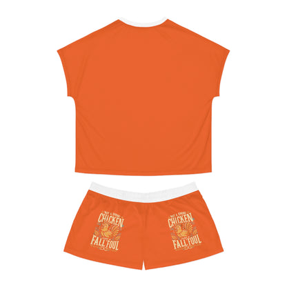 Fall Foul A Jack-O-Lantern Orange Women's Short Pajama Set