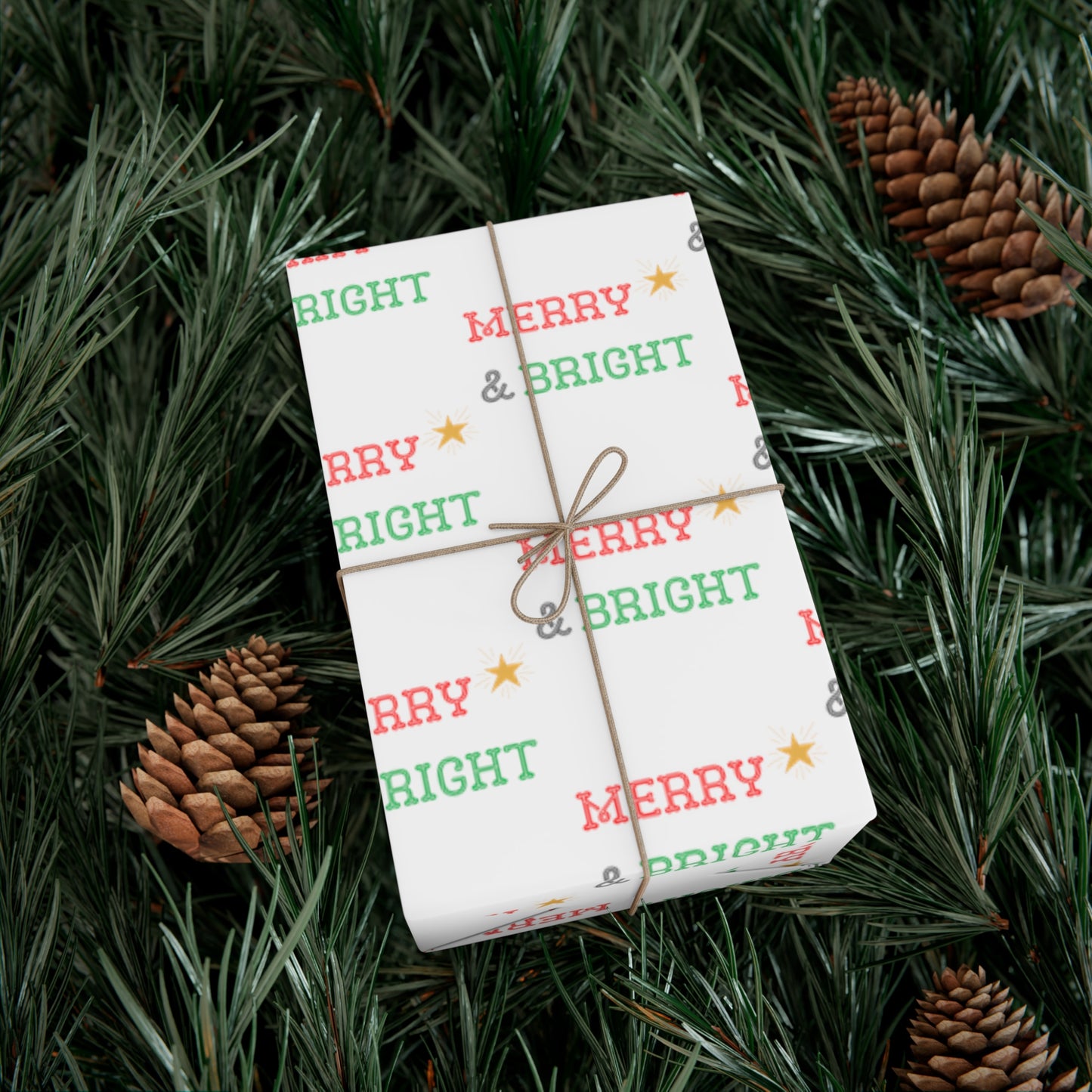 Merry & Bright Star Gift Wrap