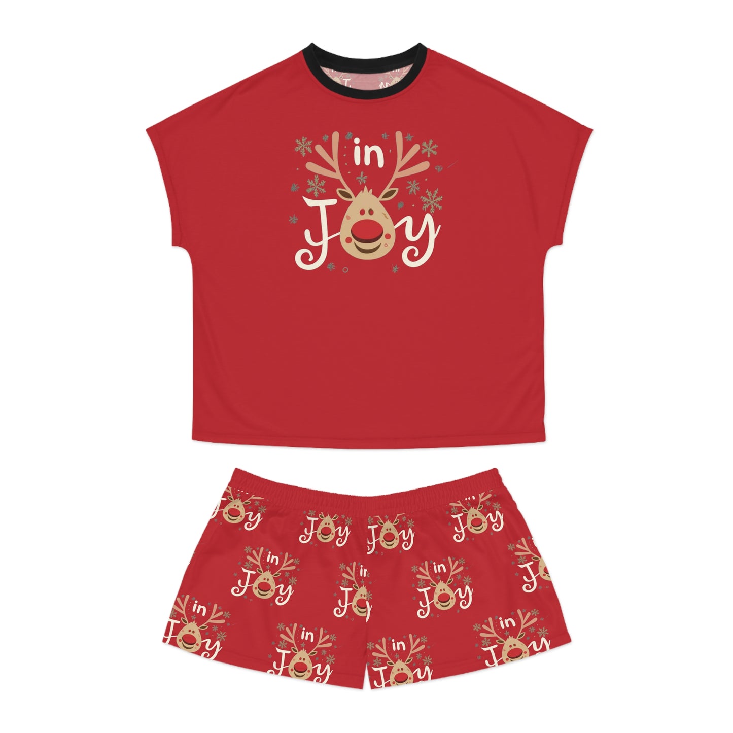 In Joy E Reindeer Women's Short Pajama Set