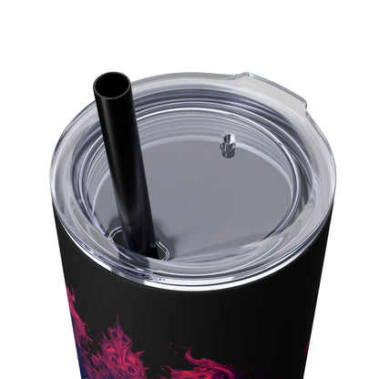 Halloween F Skinny Tumbler with Straw, 20oz