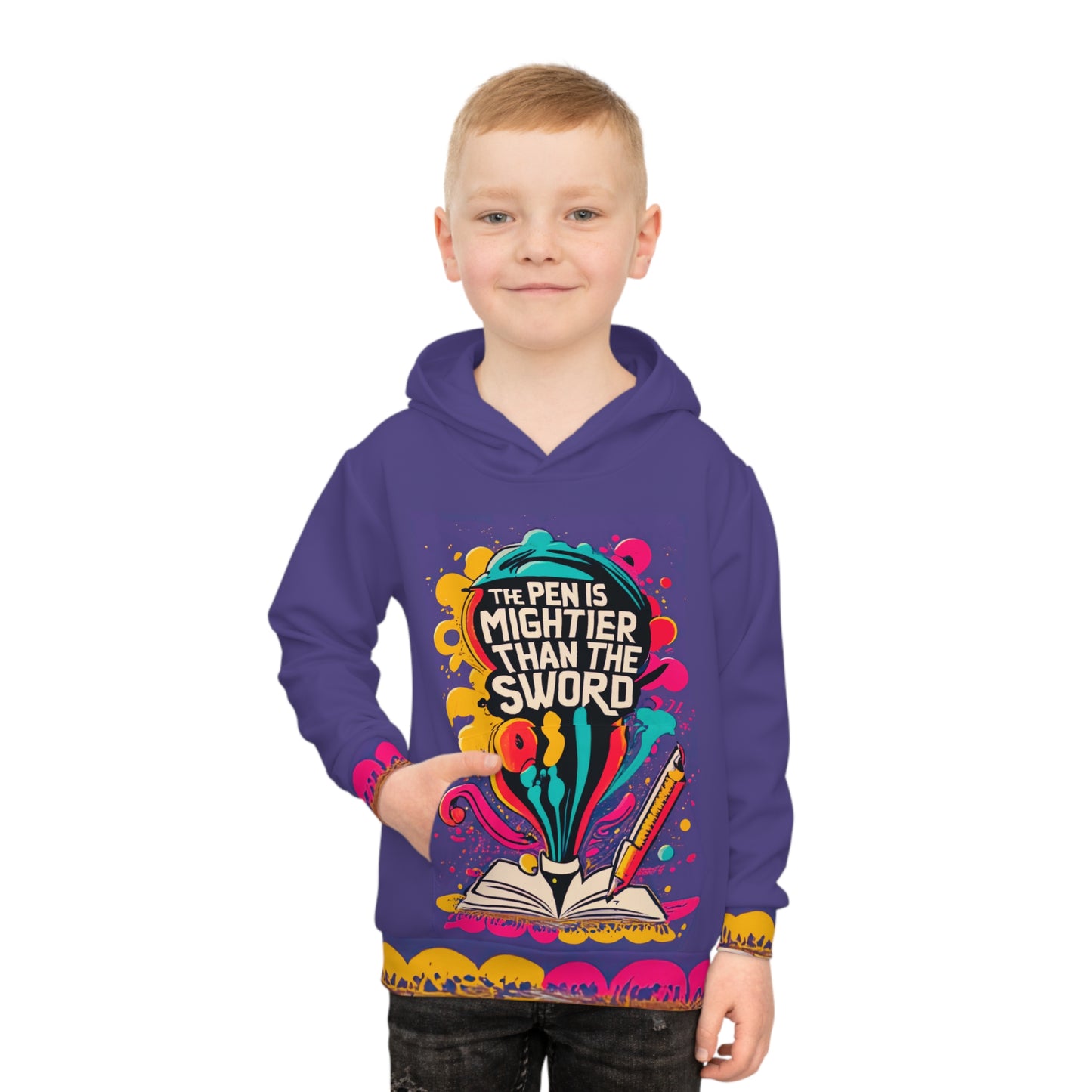 Mightier than the Sword B Children's Hoodie (AOP)