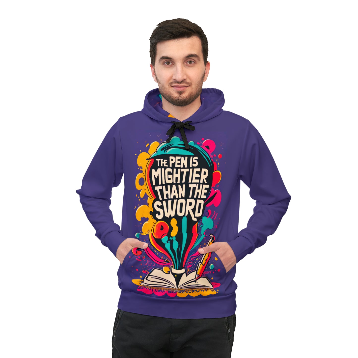 Mightier than the Sword B Athletic Hoodie (AOP)