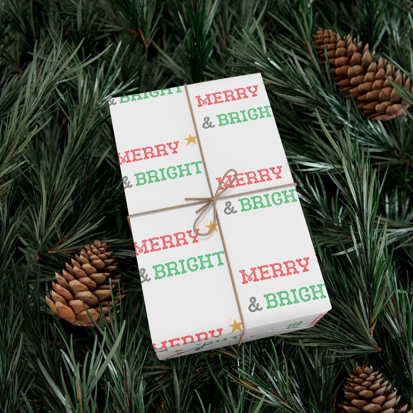 Merry & Bright Star Gift Wrap