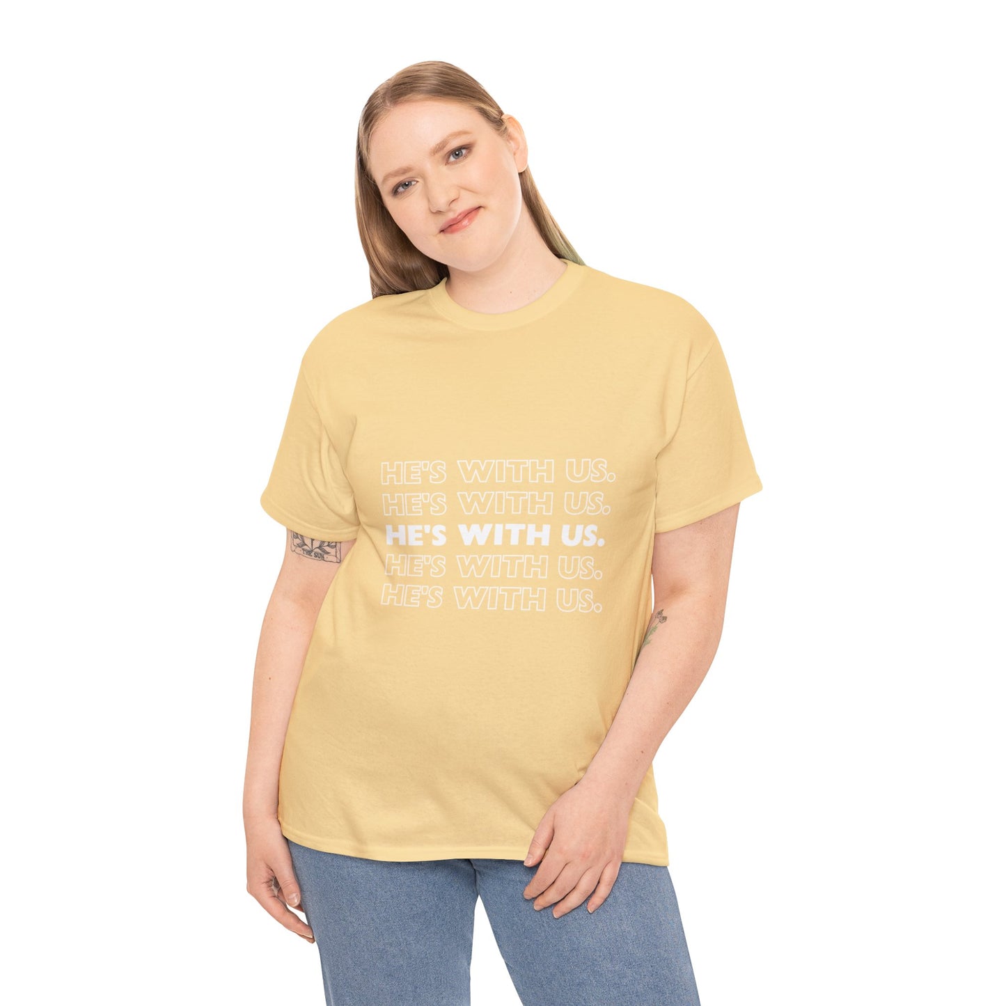 ATN He's With Us Unisex Heavy Cotton Tee