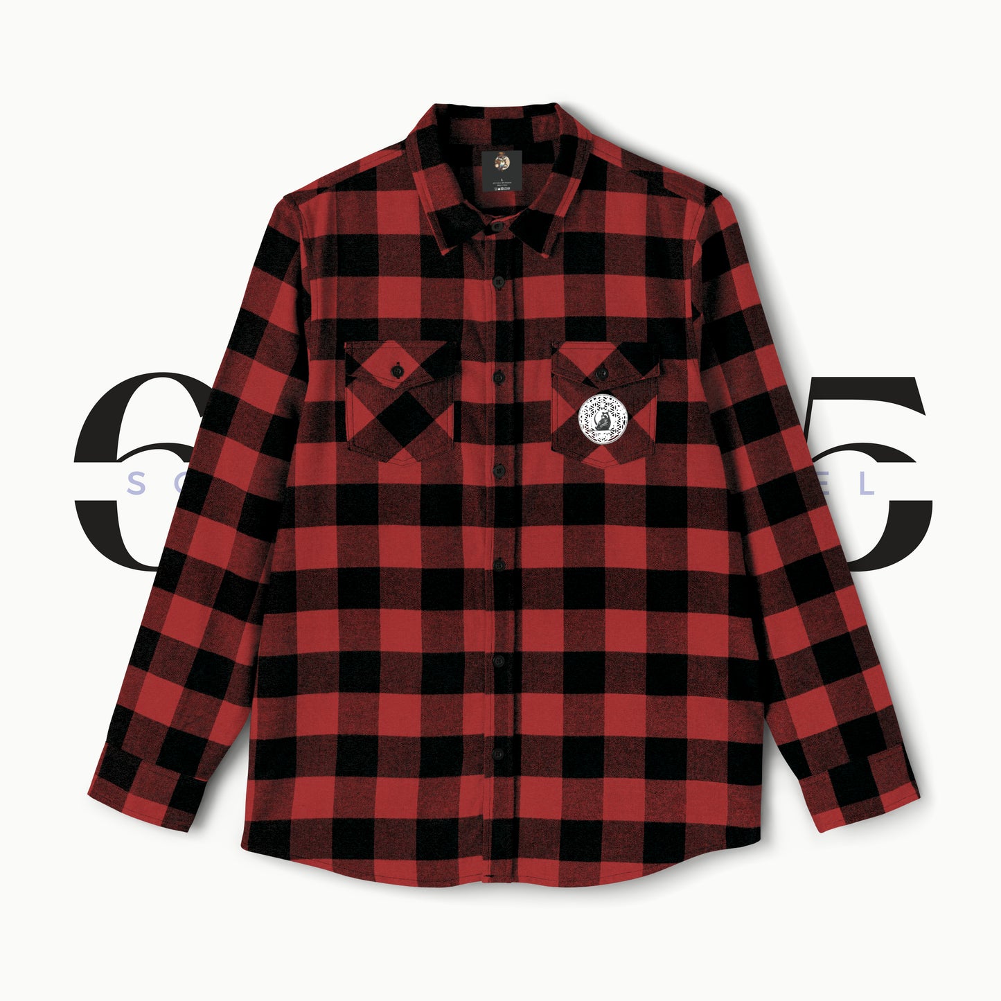 Soulmate Apparel Tanuki White Text Multicolored Unisex Flannel Shirt