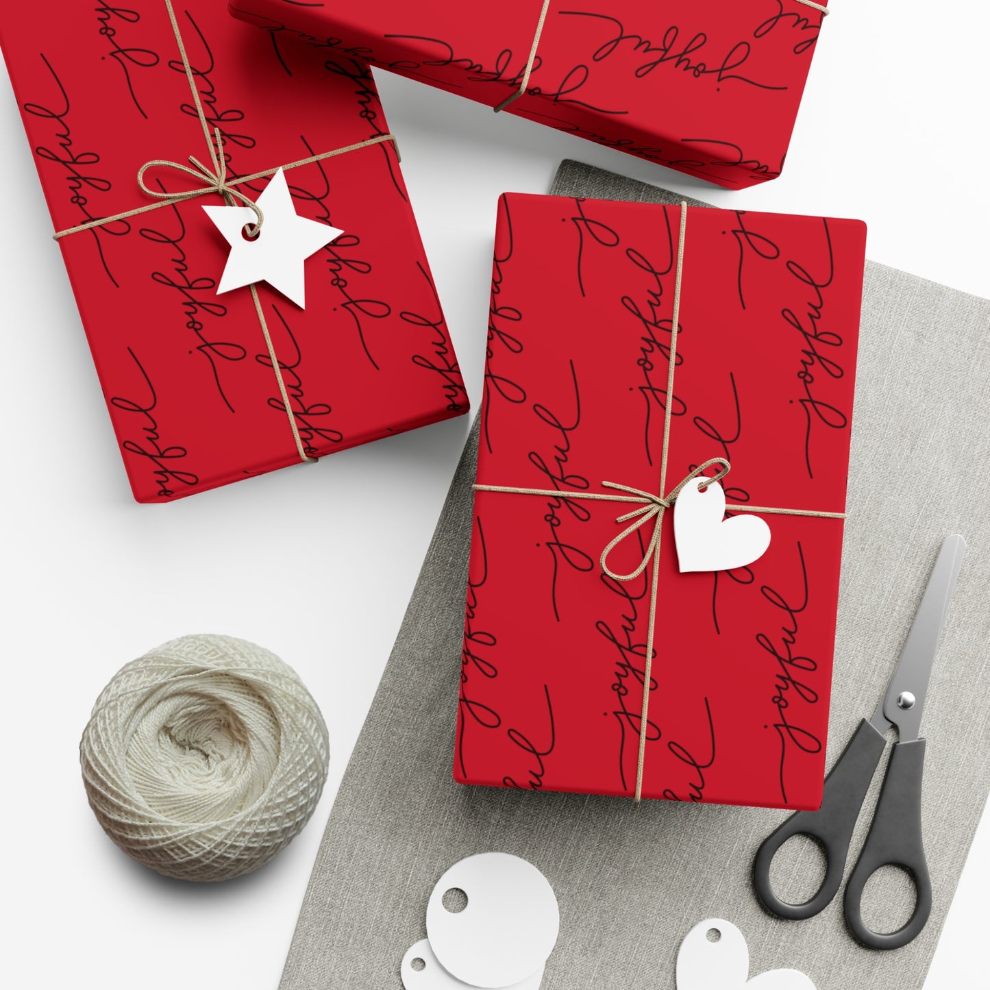 Joyful Red Gift Wrap