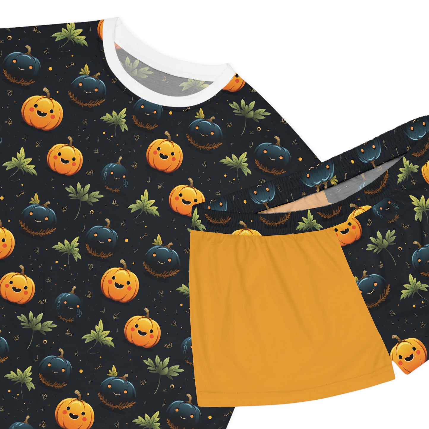 Fall Pumpkin Women's Short Pajama Set