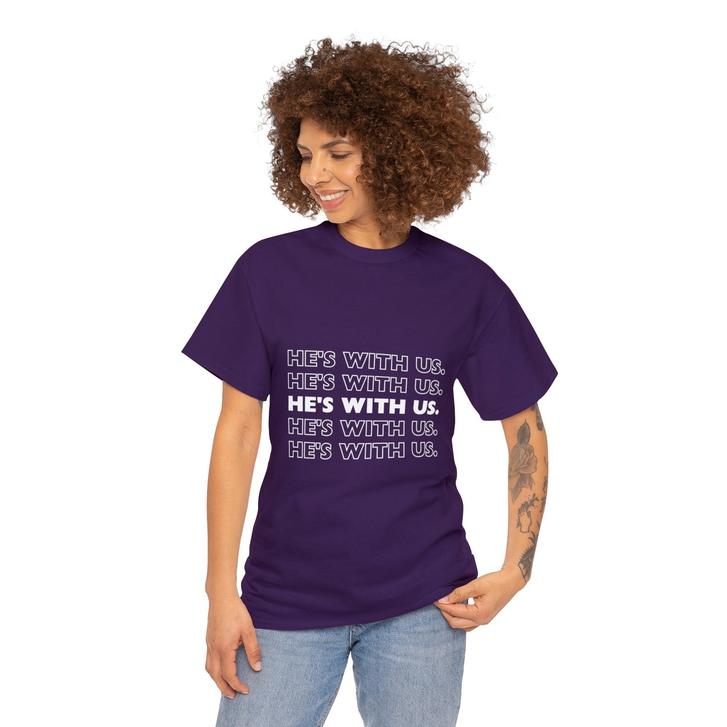 ATN He's With Us Unisex Heavy Cotton Tee