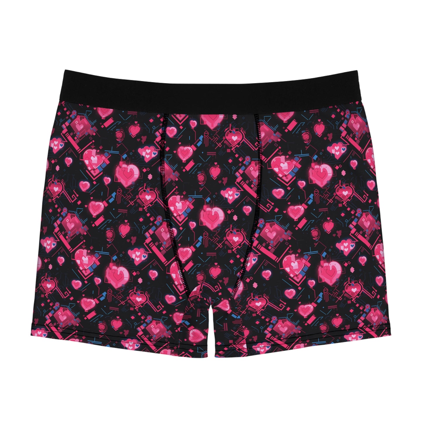 Pink Heart Men's Boxer Briefs (AOP)