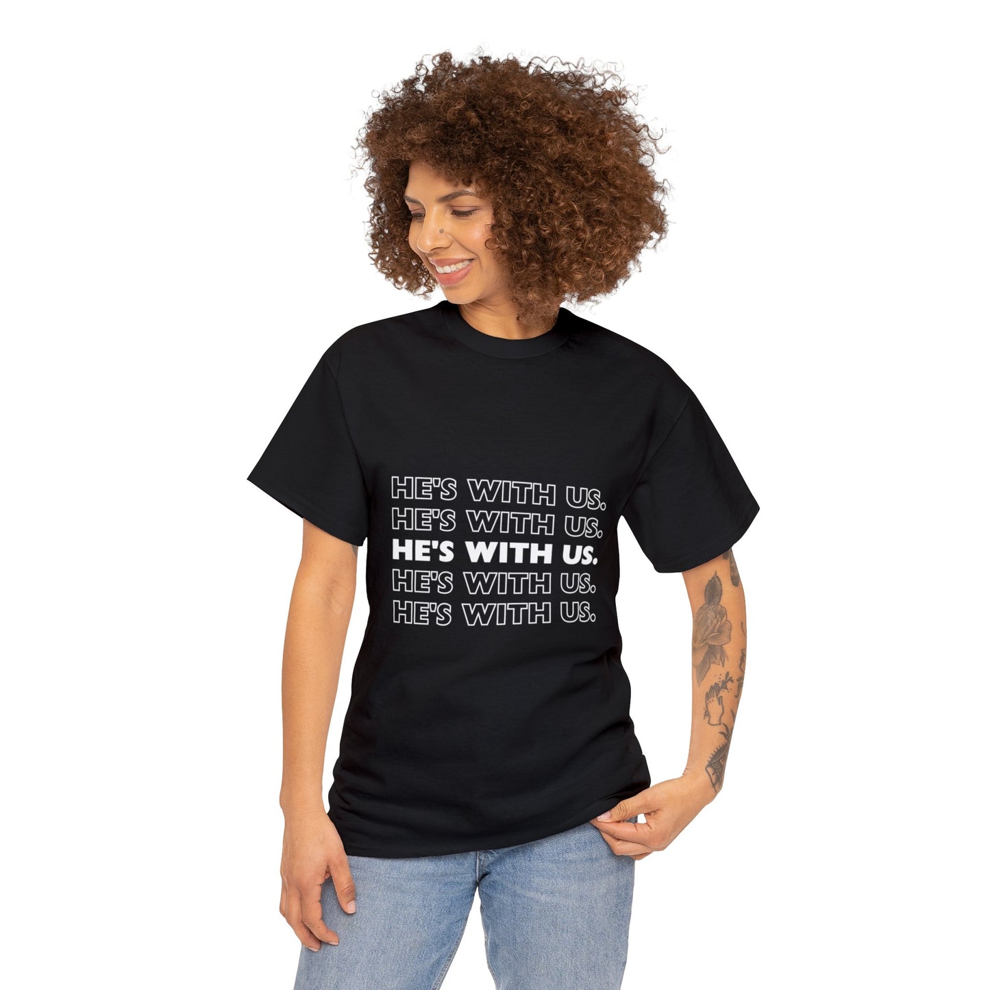 ATN He's With Us Unisex Heavy Cotton Tee