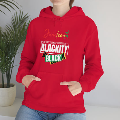 Juneteenth Blackity Sudadera con capucha unisex Heavy Blend™ negra