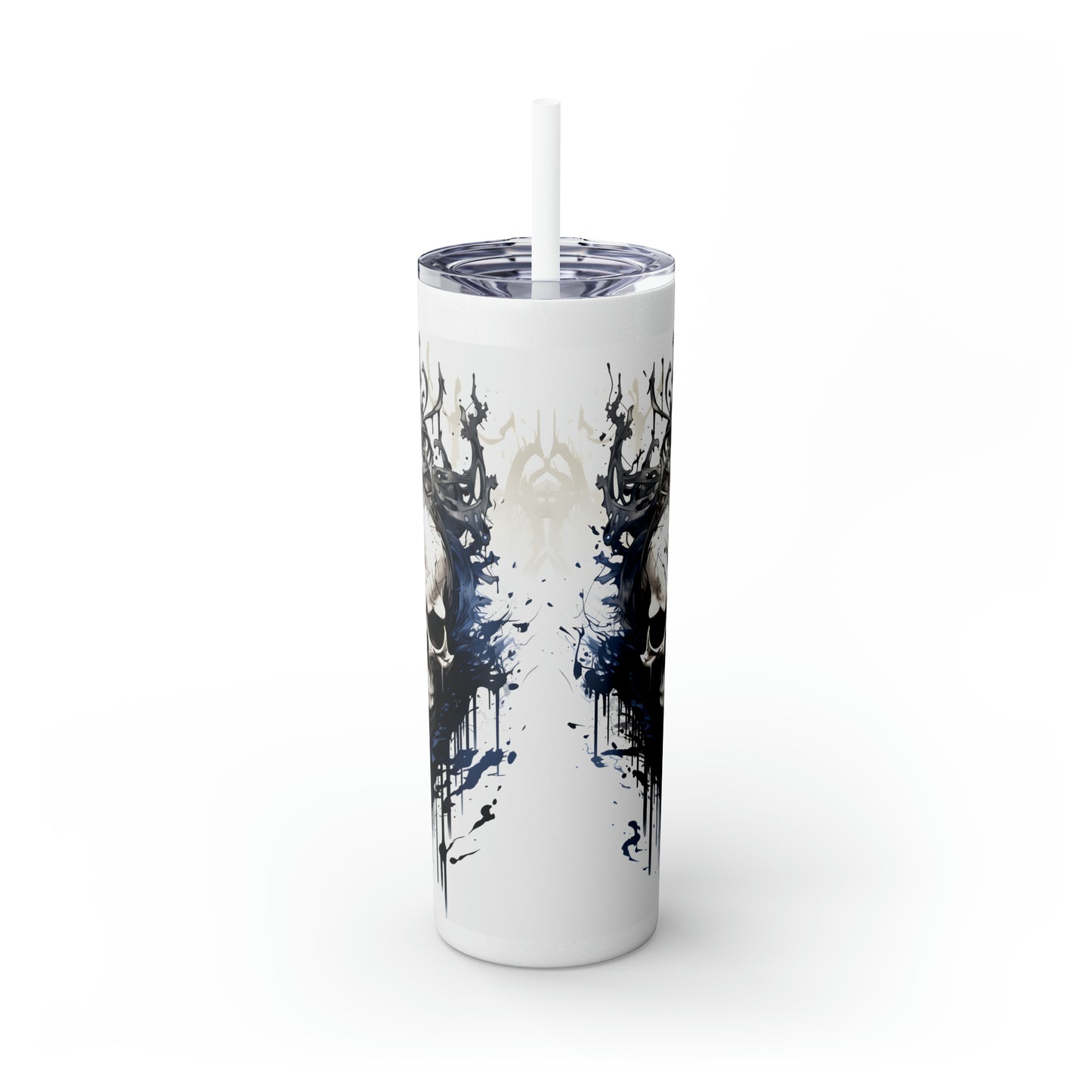 Halloween H Skinny Tumbler with Straw, 20oz