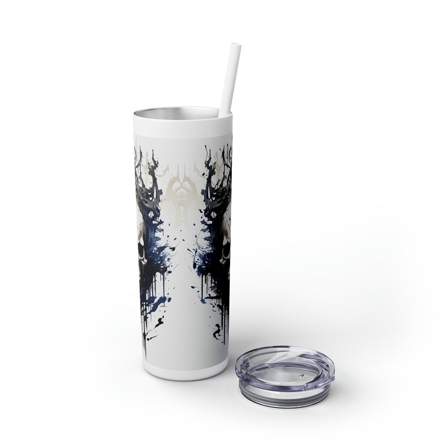 Halloween H Skinny Tumbler with Straw, 20oz