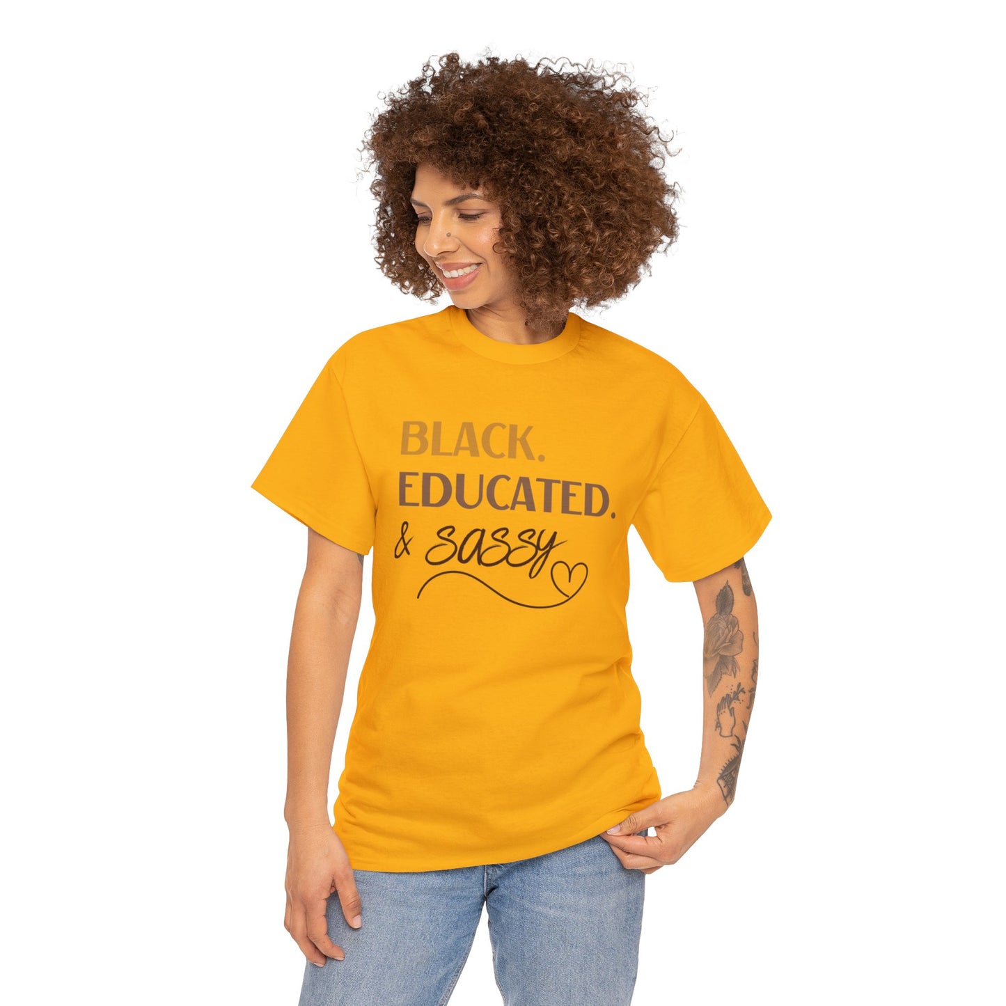 Black, Educated, and Sassy Unisex Heavy Cotton Tee