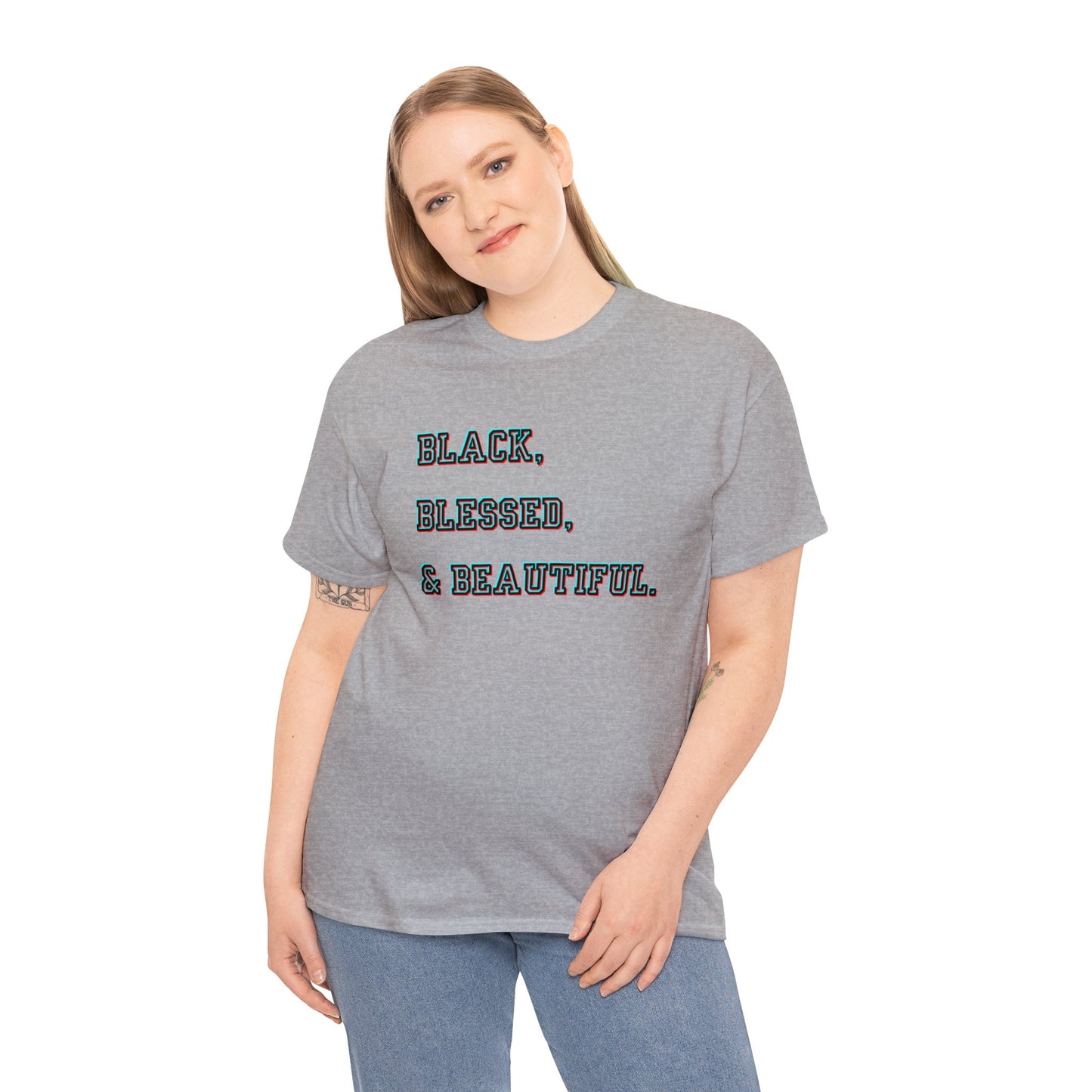 Black Blessed and Beautiful 2 Unisex Heavy Cotton Tee