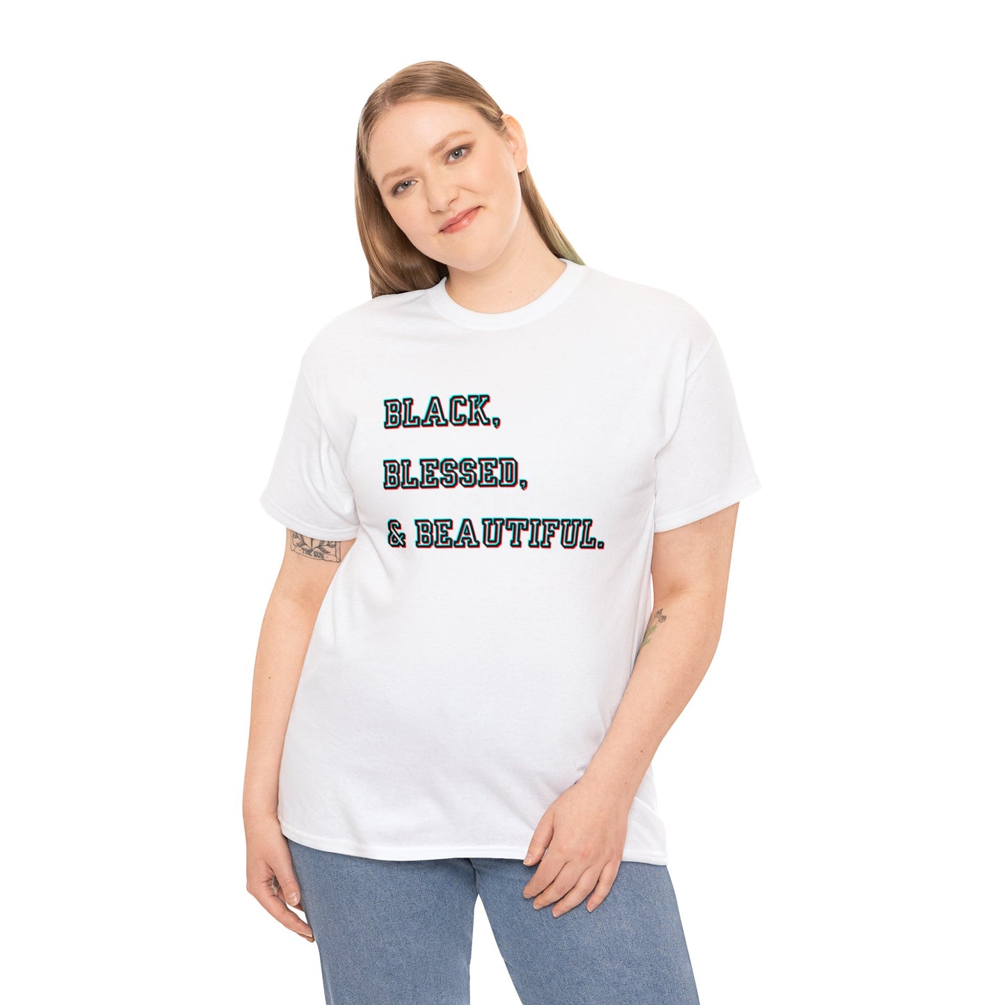 Black Blessed and Beautiful 2 Unisex Heavy Cotton Tee