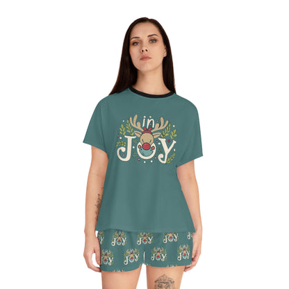 In Joy C Reindeer Women's Short Pajama Set